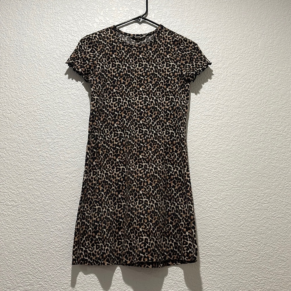 Leopard print mini dress